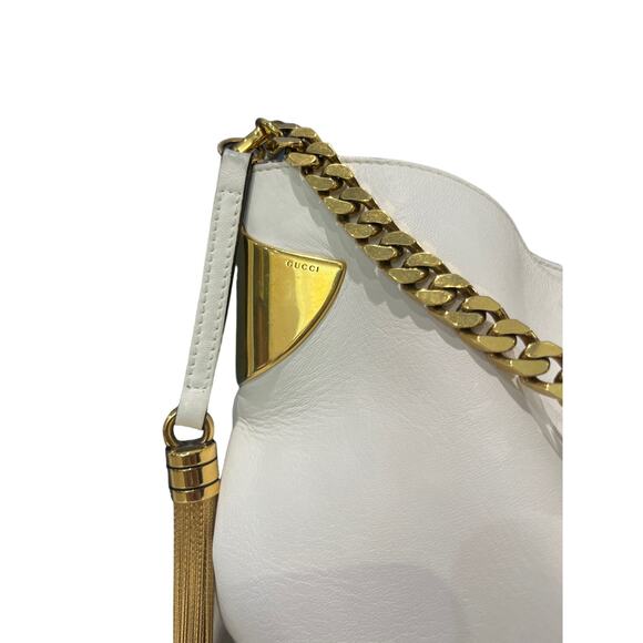 Gucci 1970 Medium Shoulder Bag Ivory Leather w/ Gold Hardware Tom Ford Runway - Picture 3 of 10
